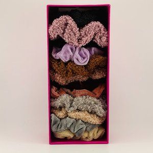 12 Pack Hair Scrunchies Various Colors Elastic Bands Ties With Box